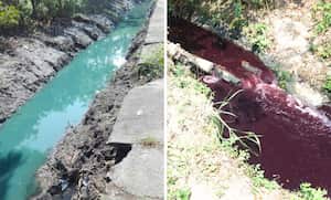 Debido a la gran contaminación el agua en ocasiones se tiñe de colores anormales, como azul, rojo, entre otros.