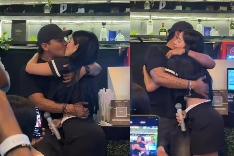 el beso entre Juanda Caribe y Mariana Zapata en Barranquilla