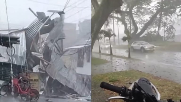 Las fuertes ráfagas de viento levantaron los techos de varias viviendas de Cartago.