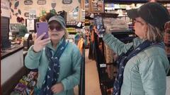 Durante la grabación, la mujer lanzó frases intimidantes contra varias trabajadoras del supermercado.