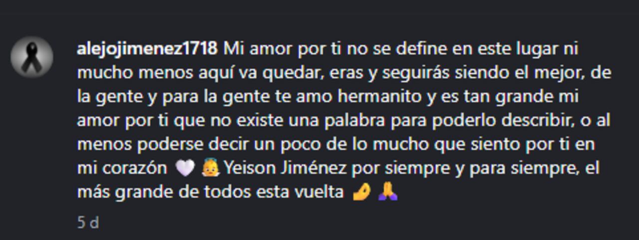 El hermano del cantautor dedicó un conmovedor mensaje.