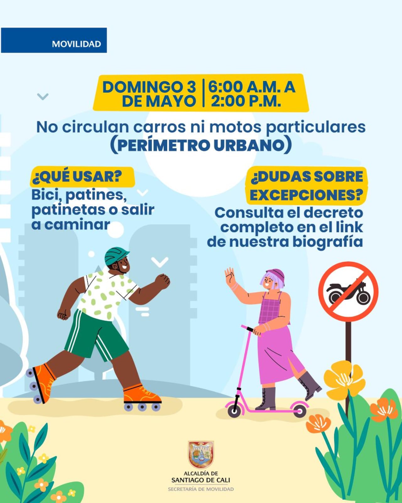 Día sin carro mayo 3 en Cali