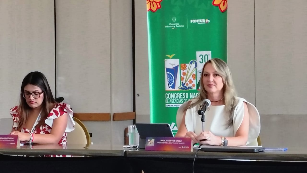 Paula Cortés, presidenta de Anato, en la rueda de prensa de inicio del Congreso 30 del gremio.