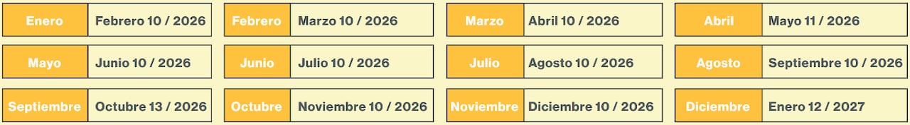 Calendario tributario 2026