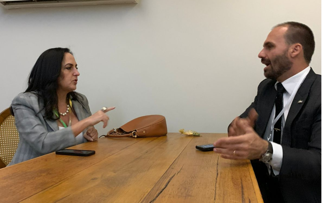 María Fernanda Cabal y Eduardo Bolsonaro.