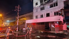 Bomberos Cali atiende incendio en el hotel Metropolis Plaza, en Cali.