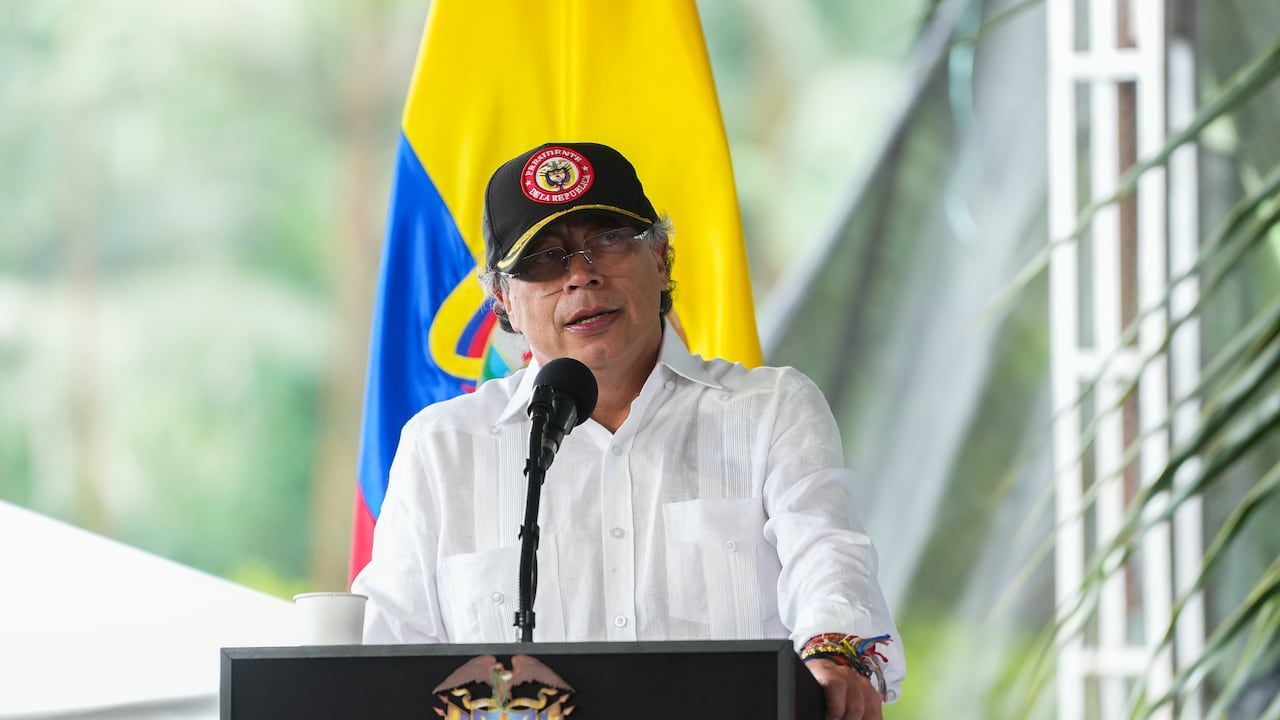 El presidente Gustavo Petro durante una intervención en el municipio de Roberto Payán, en Nariño.