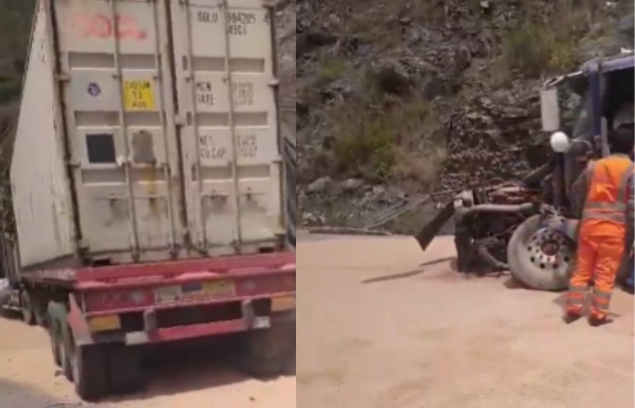 El choque por alcance destruyó de manera significativa las cabinas de ambos vehículos pesados.