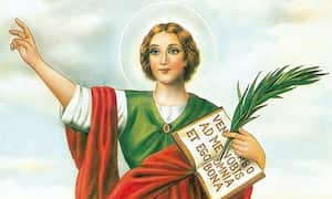 La tradición cristiana vincula su imagen a la fortuna y los juegos de azar, y según cuenta la historia, cuando el santo era joven, fue denunciado ante el emperador Diocleciano por practicar el cristianismo, por lo cual fue decapitado.