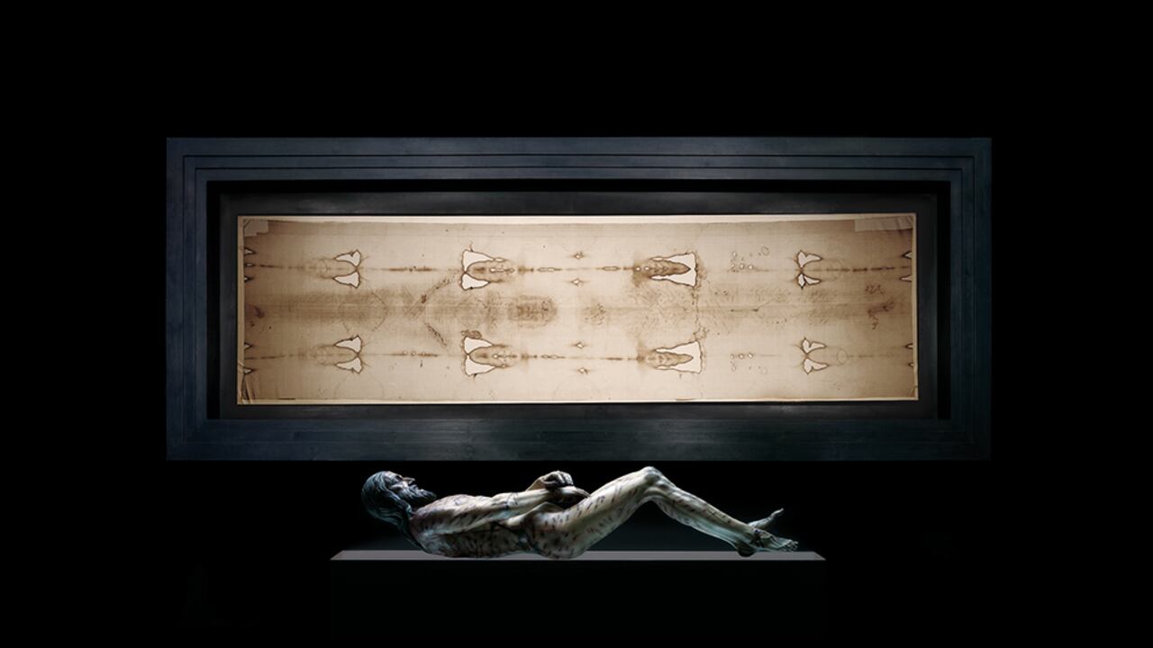 Imagen de la exposición de "La Sábana Santa". Crédito: Adriana Aristizabal