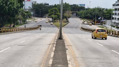 Así luce el puente de la 56 sobre la Autopista Suroriental en la mañana de este domingo 3 de mayo, Día sin carro y sin moto. Foto: Raúl Palacios / El País
