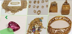 Fotos de joyas del catálogo que hará parte de la subasta de la Dian