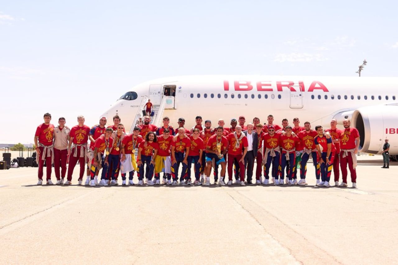 La selección de España llega a Madrid.
