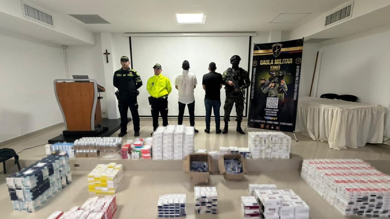 En un operativo conjunto entre la
Policía Nacional y el Gaula Militar,
fueron capturados dos ciudadanos y
se incautaron 97.935 unidades de
medicamentos que iban a ser distribuidos de manera ilegal en Montería.