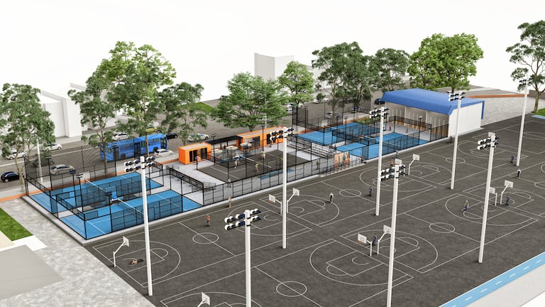 Así se verá el nuevo complejo de pádel en las Canchas Panamericanas de Cali.