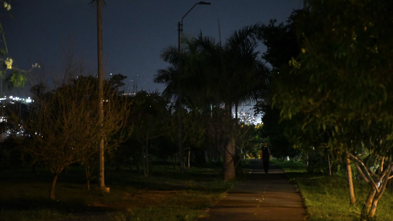 El jarillón de la Carrera 50 permanece a oscuras por fallas en el alumbrado público, según denuncian habitantes del sector.