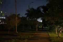 El jarillón de la Carrera 50 permanece a oscuras por fallas en el alumbrado público, según denuncian habitantes del sector.