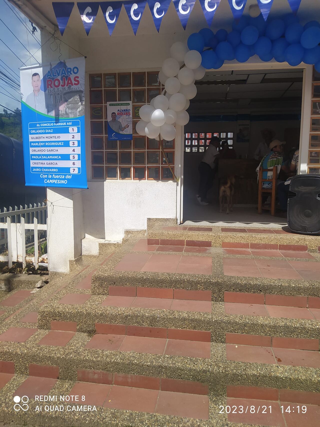 La casa de campaña del único candidato a la Alcaldía de La Capilla, Boyacá.