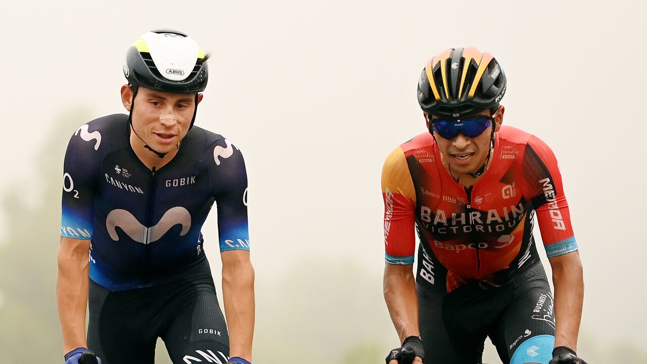 Einer Rubio y Santiago Buitrago arribando a meta tras la etapa 9.