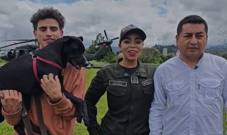 La subintendente Gina Ruiz lideró las acciones para ubicar y rescatar Horuz, tras las voces de auxilios de sus amos tras extraviarse.