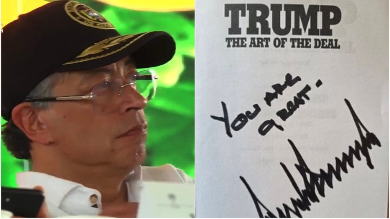 Gustavo Petro y dedicatoria que le hizo Donald Trump