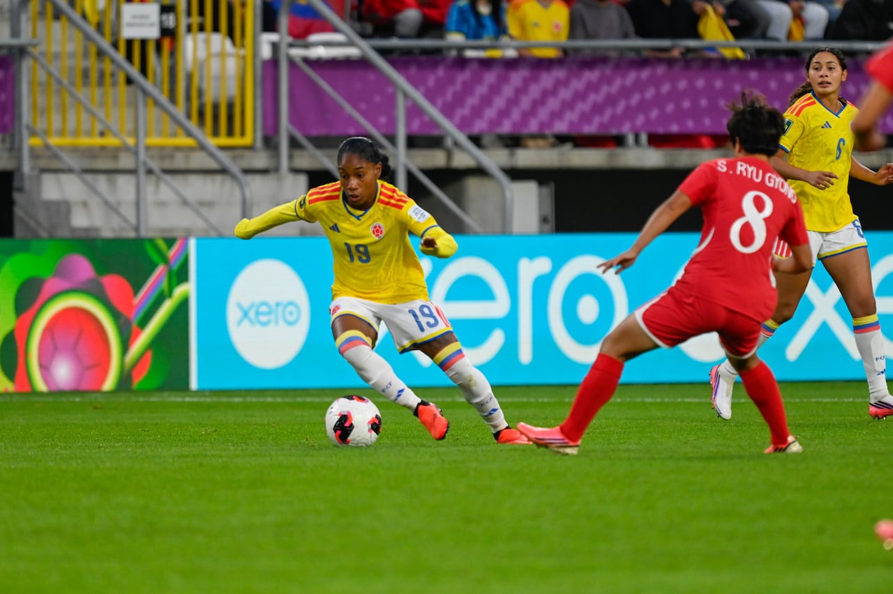 Momento del partido entre Colombia y Corea del Norte por la semifinales del Mundial Femenino Sub-20 de Polonia 2026.