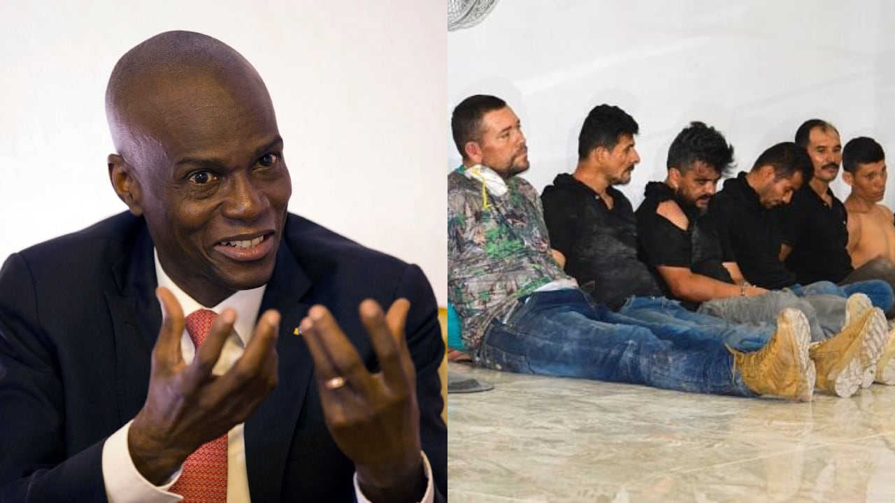 Jovenel Moïse, presidente de Haití asesinado en 2021, y los militares colombianos detenidos por su presunta participación en el crimen.