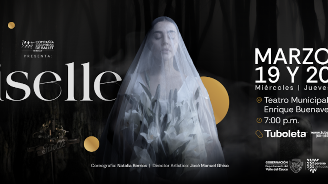 En los valles cercanos al río Rin vive Giselle, una campesina de gran belleza y extremada inocencia. Giselle desea ante todo bailar, pero es reprimida constantemente por su madre, quien teme, por su frágil y quebradiza salud, que Giselle muera.
La Compañía Colombiana de Ballet Clásico - CCB, creada en el año 2000, es la única compañía profesional de su género en Colombia. Está conformada en su mayoría por egresados del Instituto Colombiano de Ballet Clásico Incolballet.