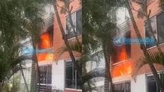 Incendio en el barrio Valle del Lili, sur de Cali.
