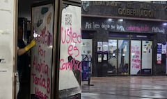 Las manifestaciones realizadas durante la noche del jueves en el centro de Cali terminaron con grafitis sobre la fachada del Palacio de San Francisco, sede de la Gobernación del Valle.