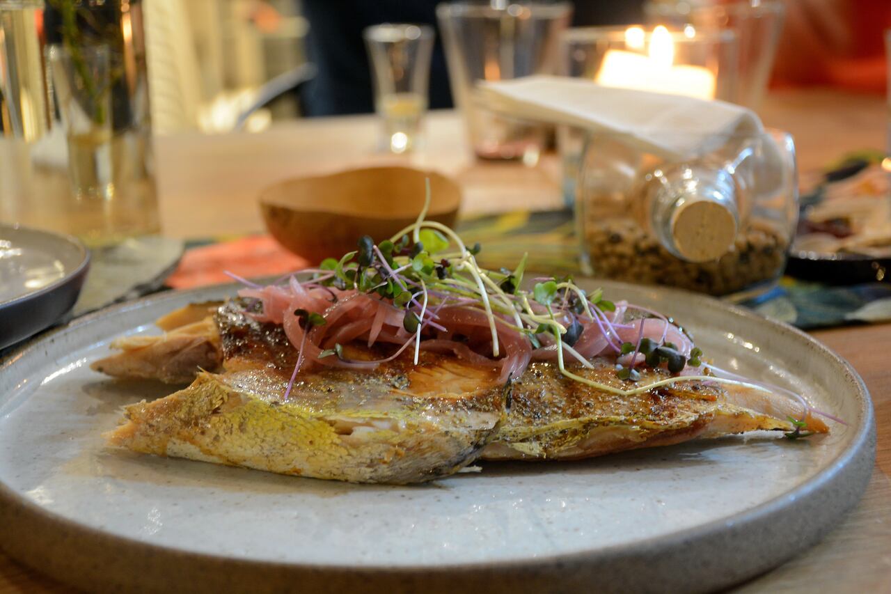 "Vuelta a Colombia en 7 platos". Se trata de una experiencia culinaria creada por la chef Nayara Bonivento en su restaurante Oriundo que celebra la diversidad culinaria del país con siete tiempos, cada uno representando una región diferente. foto Jorge Orozco