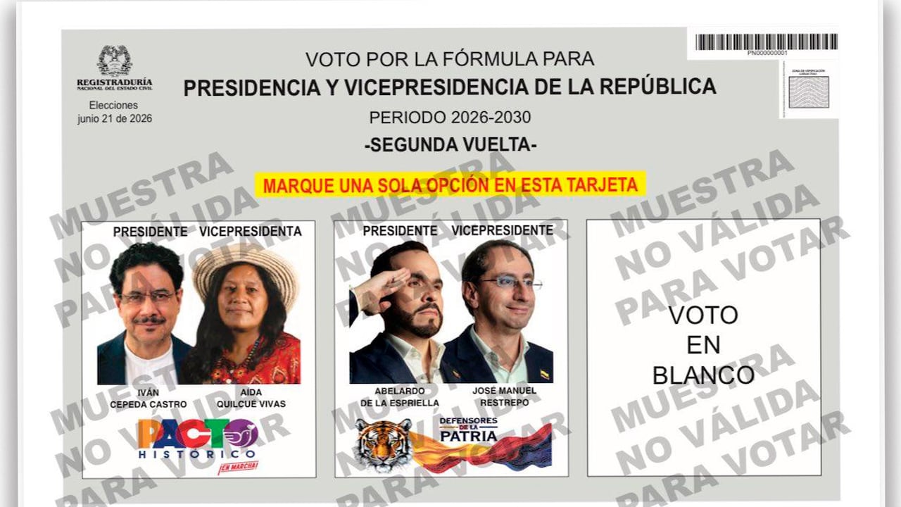 Tarjeta electoral de la segunda vuelta