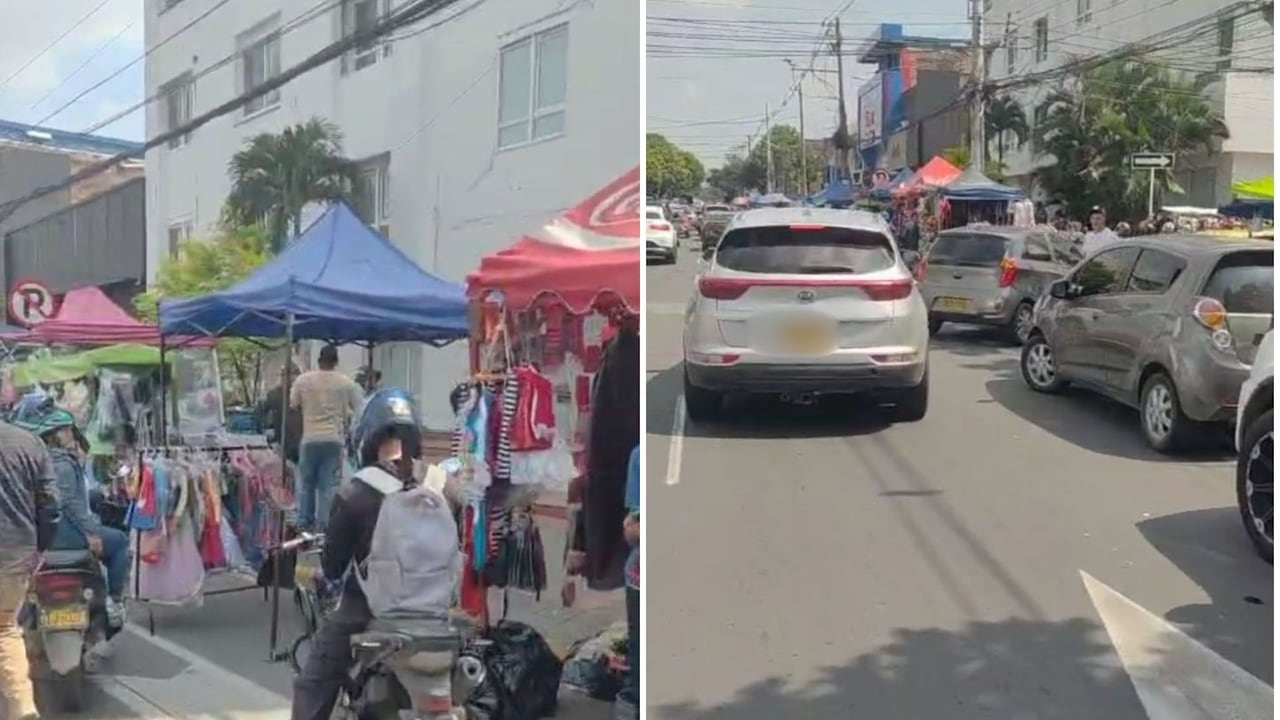 Vehículos y motos ocupan la cicloruta de la Carrera Novena en el sector de La Alameda, obstaculizando el paso de los ciclistas.