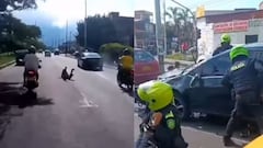 Persecución policial en la Autopista Suroriental de Cali.