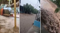 Las fuertes lluvias de este sábado provocaron inundaciones en diferentes sectores de Santa Marta, donde varias calles quedaron cubiertas por el agua.