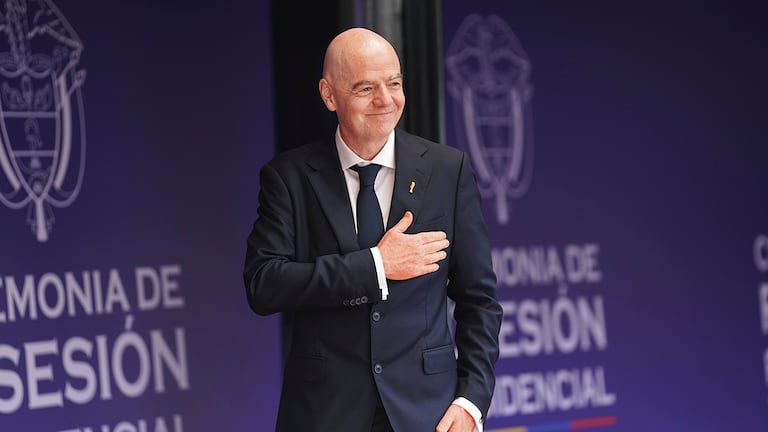 El presidente de la Fifa, Gianni Infantino, ante las cámaras.