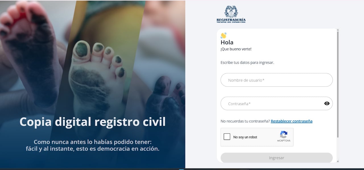 La Registraduría Nacional habilitó el trámite de copias digitales de registros civiles