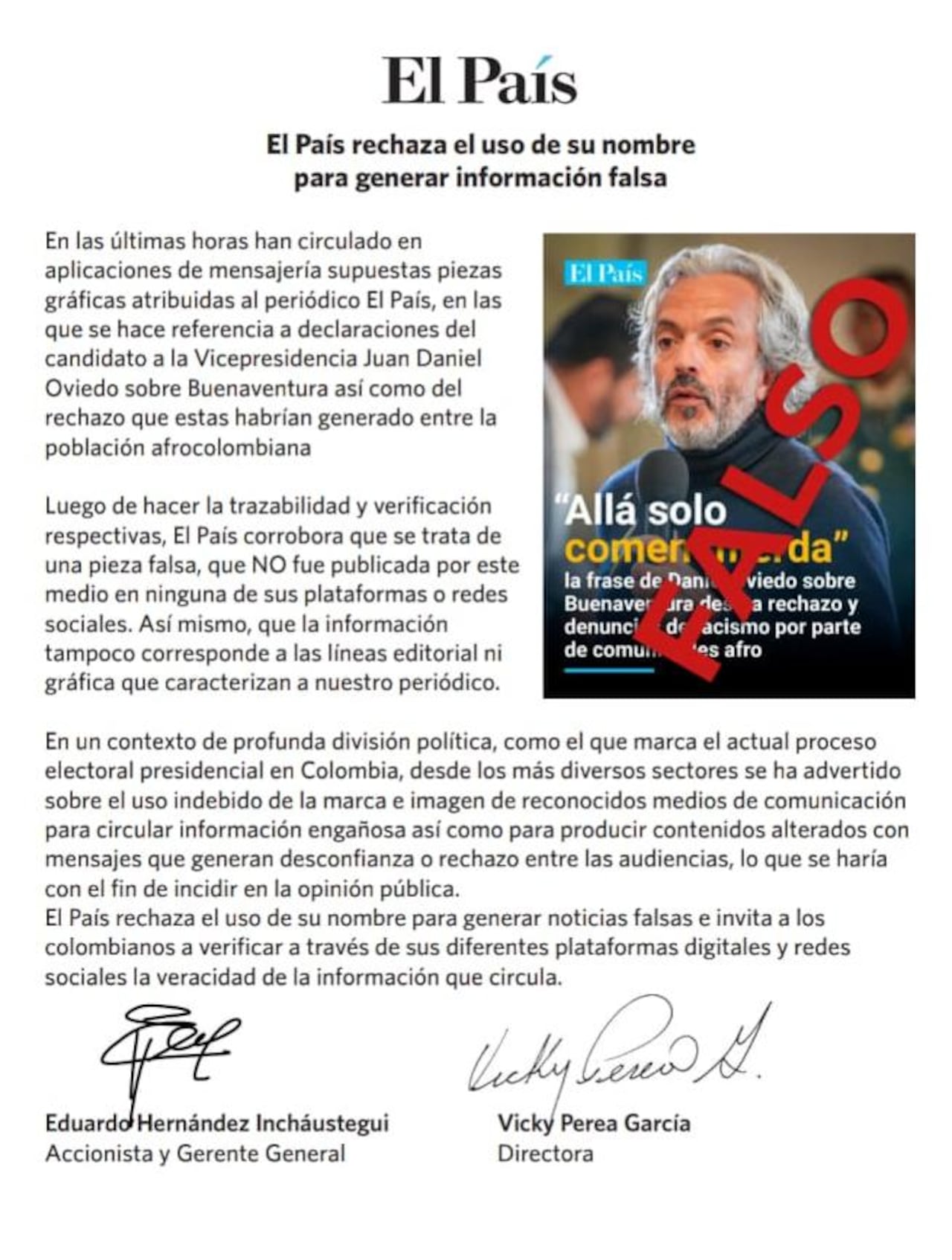 El País se permite aclarar que la casa editorial no publicó esta pieza gráfica.