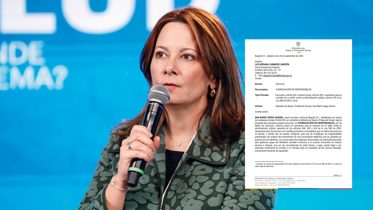 La denuncia penal que interpuso Ana María Vesga, ministra de Salud.