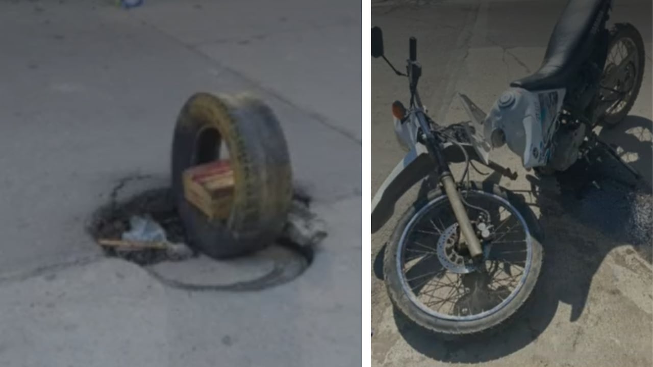 Accidente por hueco en Suba, Bogotá.