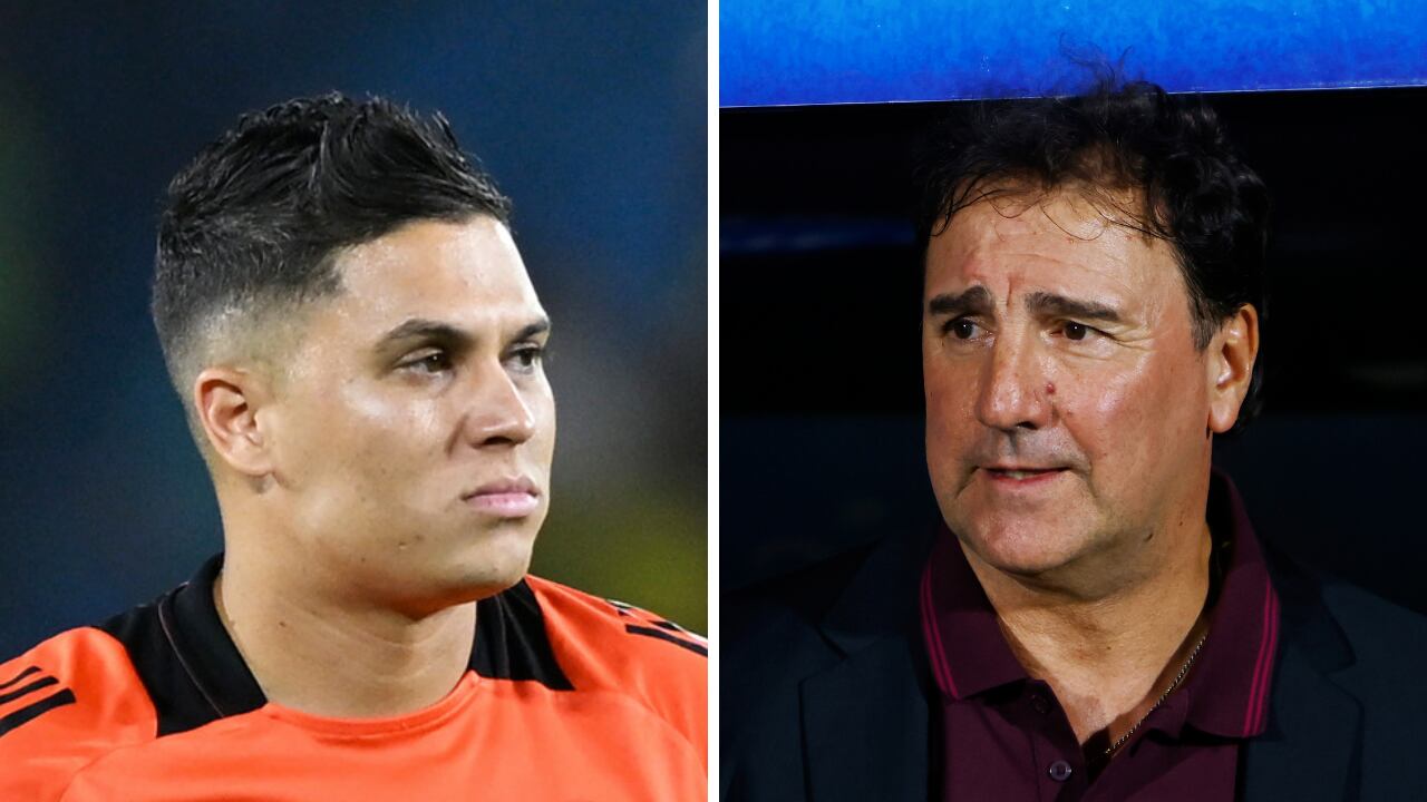 Juan Fernando Quintero, volante de la Selección Colombia, y Néstor Lorenzo, entrenador de La Tricolor.