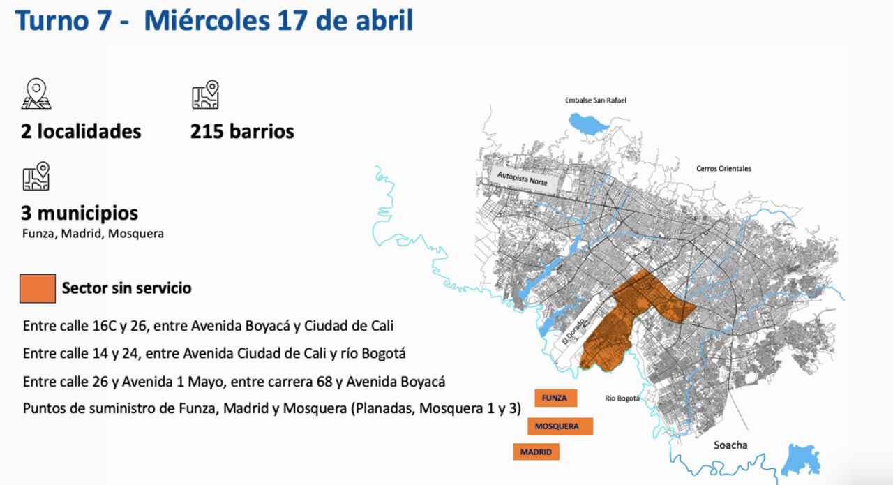 Restricción agua Bogotá