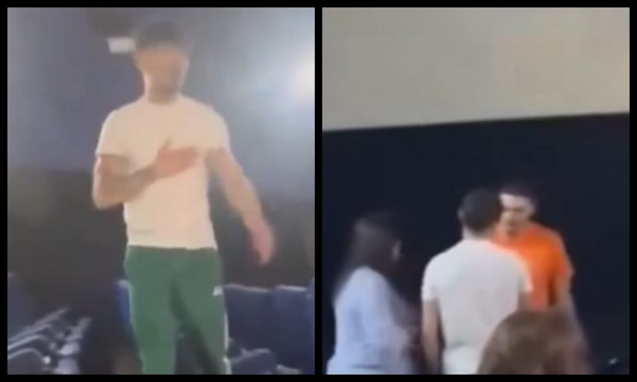 Boxeador español defiende a mujer en cine