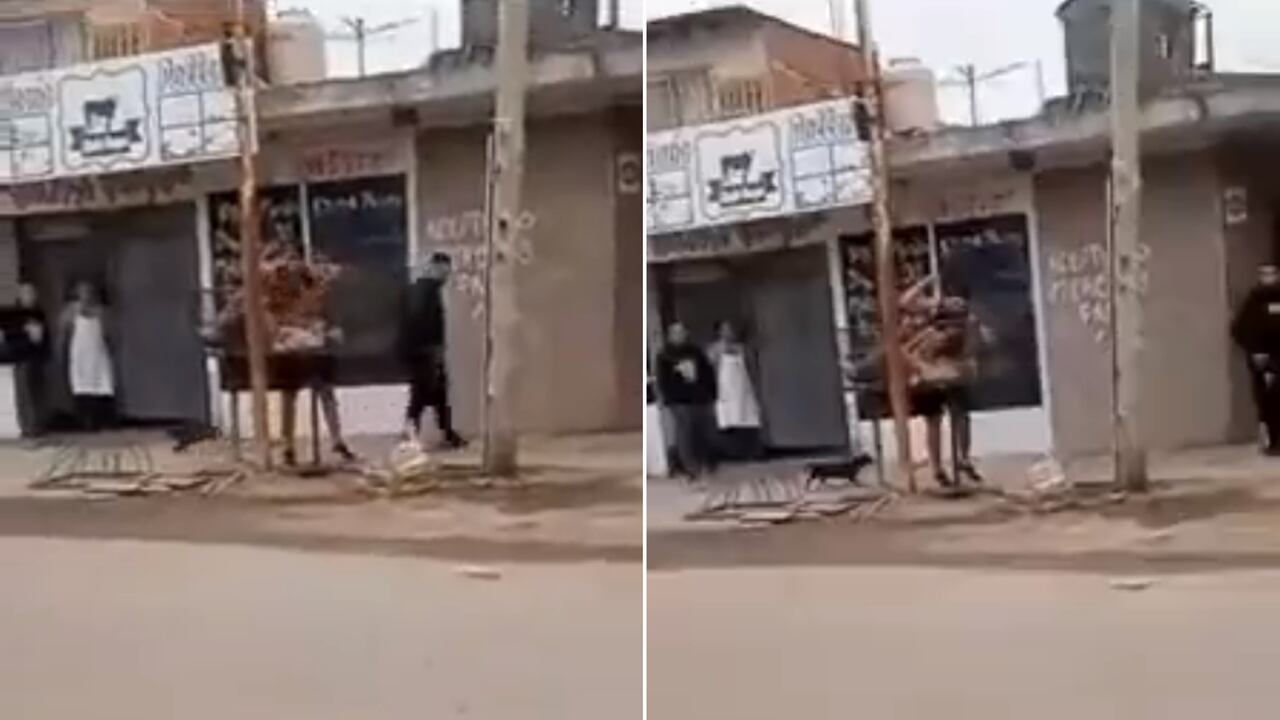 Un ladrón fue agredido y arrojado dentro de un bote de basura en Argentina.