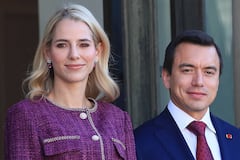 Daniel Noboa junto a su esposa Lavinia Valbonesi, primera dama de Ecuador.