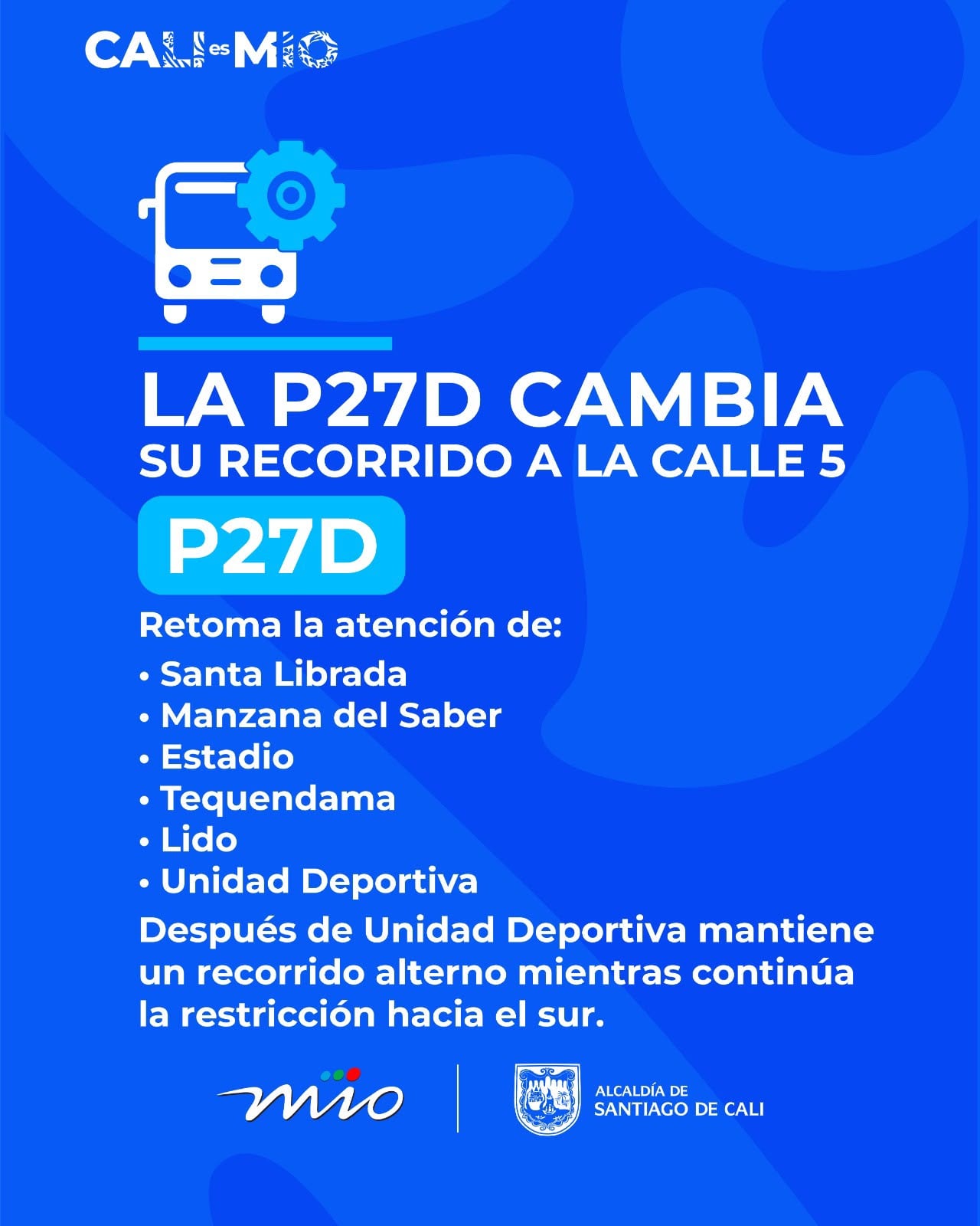 En el caso particular de la ruta expreso P27D, la modificación contempla el paso directo por las cinco estaciones recién habilitadas.