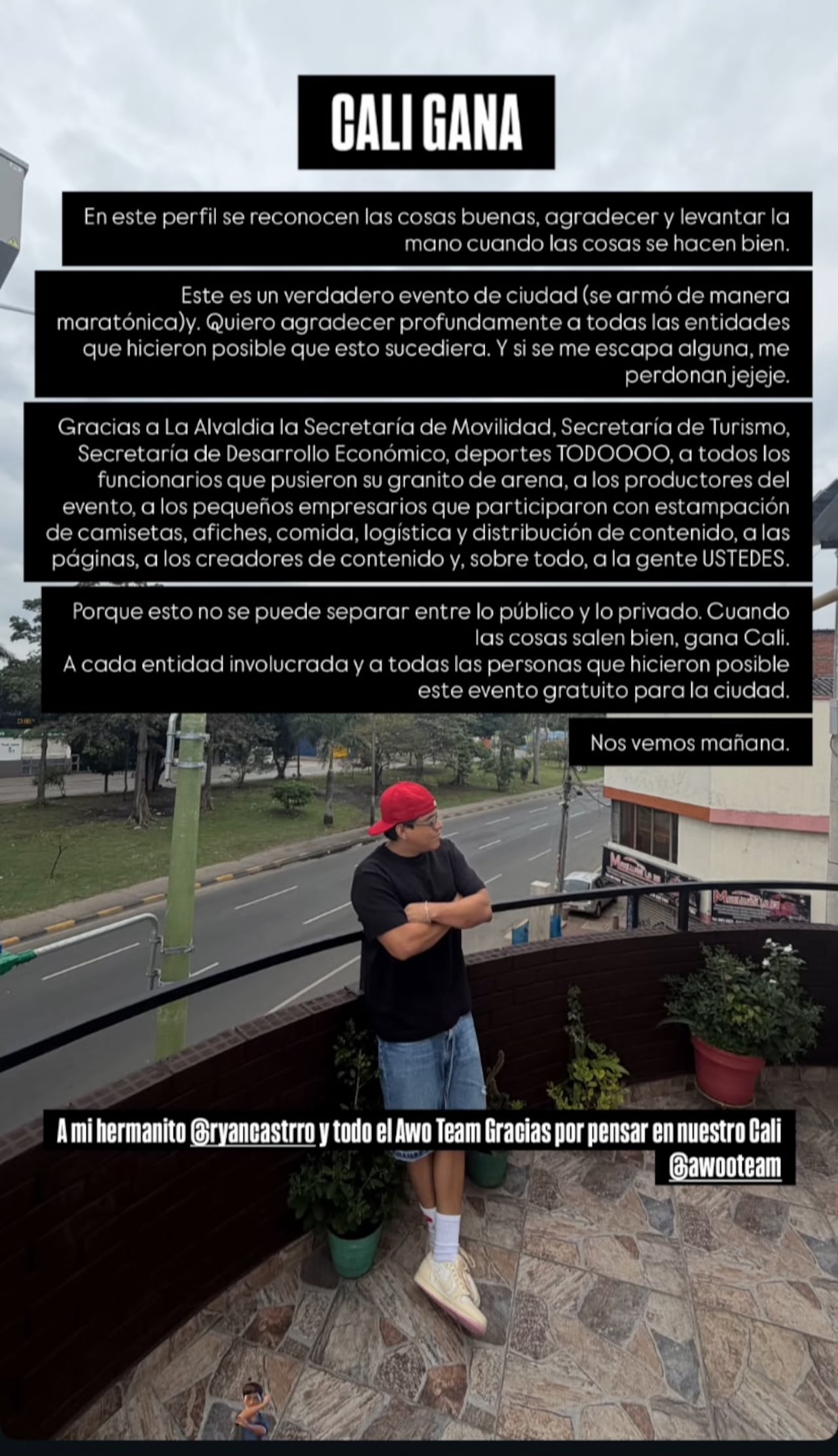 Mensaje del Mindo por presencia de Ryan Castro en Cali.