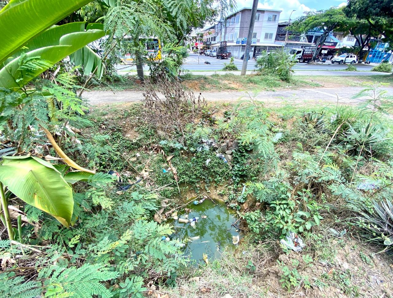 Comunidad denuncia hueco sobre el separador vial de la autopista Simón Bolívar.