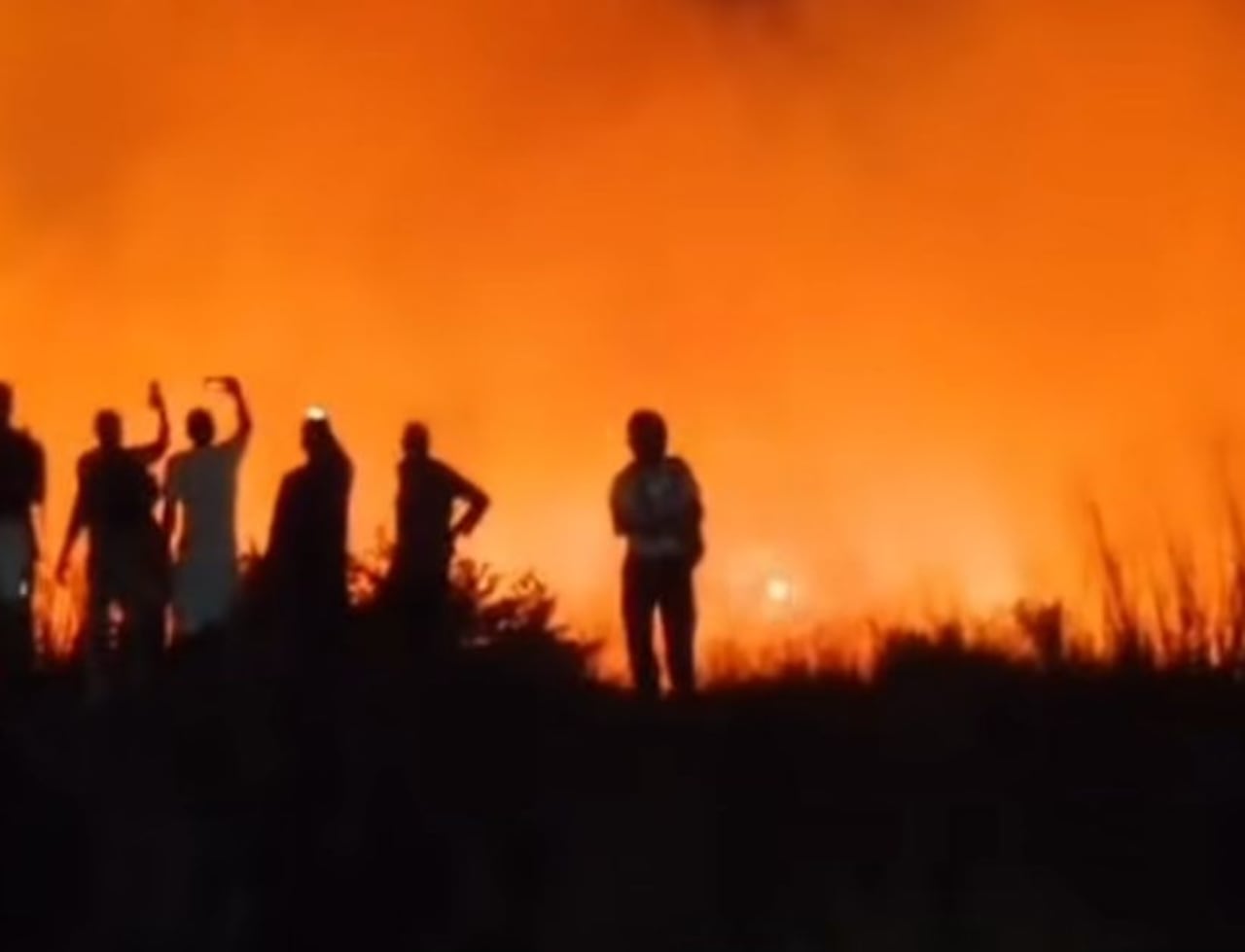 Incendio en cañaduzal de Cadelaria a esta hora.