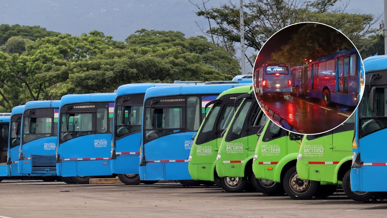Los buses del MÍO se estarían parqueando desde muy temprano en el carril vial ubicado entre la Calle 13 con Avenida Pasoancho y la Calle 16.